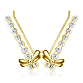 Gold Plated Silver Dragonfly Shaped Earrings EL-130-GP